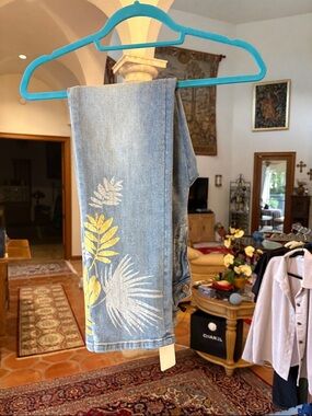 White House, Black Market Jeans With Gold And Silver Foil